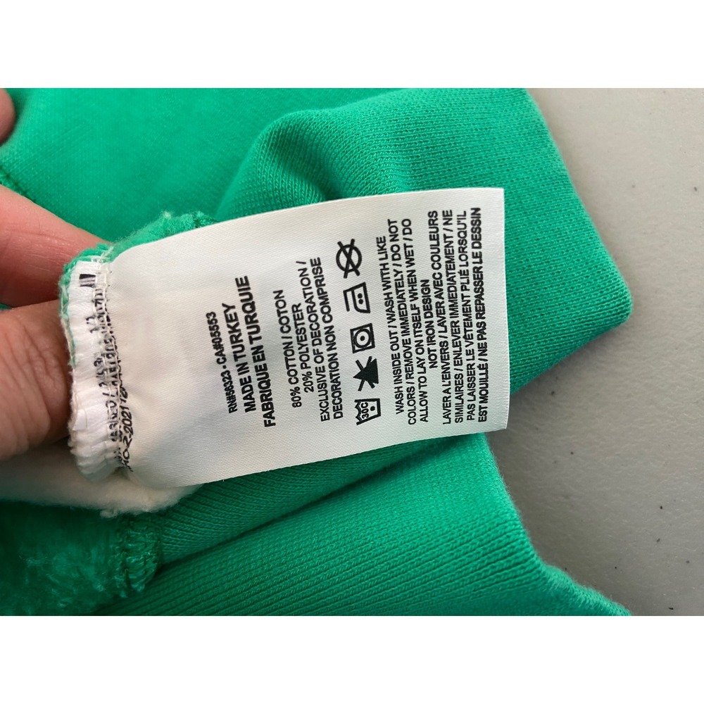 Nike Women's Small Green White Colorblock Cropped Sweatshirt Retro Sporty Y2K - Picture 8 of 8